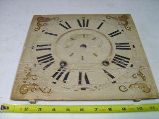Antique Wooden Painted Shelf Clock Dial Face Early 1800 