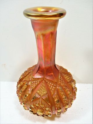 Antique Carnival Glass Decanter,  Strong Marigold Color,  No Damage
