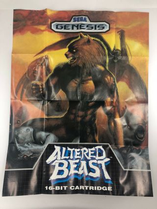 Rare Altered Beast Sega Genesis Poster Insert Only