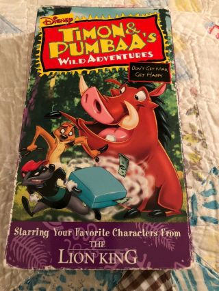 Timon And Pumbaa’swild Adventures - " Dont Get Mad,  Get Happy " Disney Vhs Rare