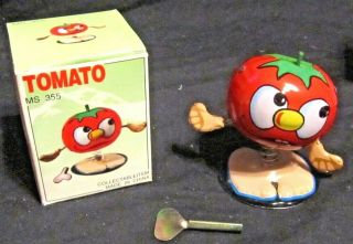 Rare Vintage Tin Toy Collectible Wind Up Ms355 Tomato W/ Key & Box