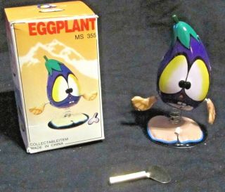 Rare Vintage Tin Toy Collectible Wind Up Ms355 Eggplant W/ Key & Box