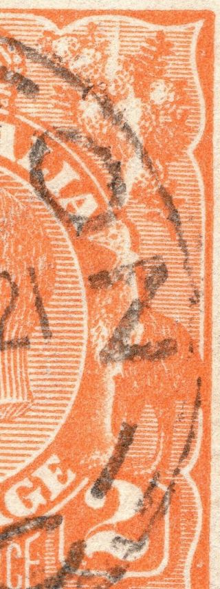 Very Rare Australia Kgv 2d Orange Stamp With Cracked Electro Acsc 95 (u) M Cv $600