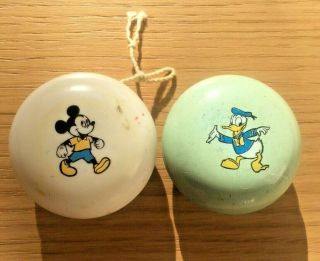 Rare Vintage Disney Mickey Mouse & Donald Duck Yo - Yos Set