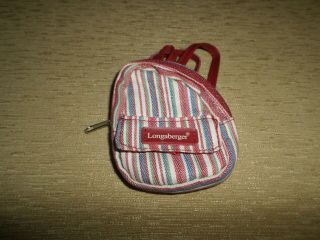 Rare Out Of Print Mini Backpack Coin Purse Striped Pastels Can Be Worn On Hand