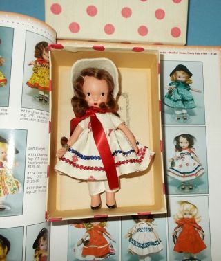 Vintage Bisque 5 1/2 " Storybook Doll " Over The Hills " 114 W/ Box