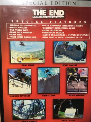 The End Special Edition (DVD,  2002) RARE Skateboarding Tony Hawk Movie 2