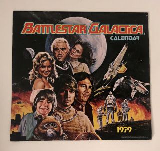 Vintage Collectible Battlestar Galactica Calendar 1979 Rare With Cylon Poster