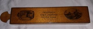 Rare Antique Mauchline Ware " Celebrated Tam - O Shanter Razor Hone " Circa 1880