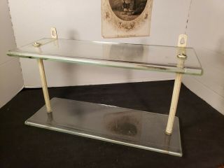 Vintage Art Deco,  Painted Solid Brass And Glass.  14x5x7,