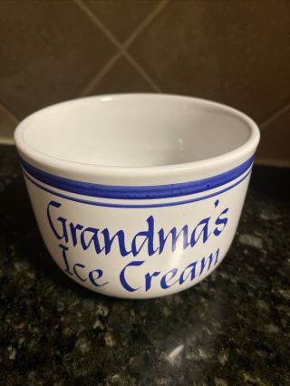 Grandma’s Ice Cream Bowl Ceramic By Clay Design Rare