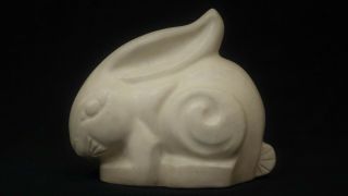 Rare Langley Mill Pottery,  Langley Ware Small Rabbit Animal Figure,  3 ",  1930 