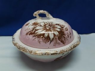 Antique Porcelain Covered Soap Dish With Stranier In