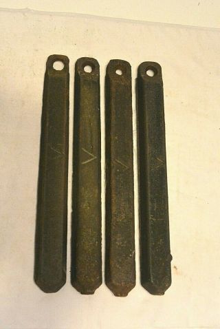 Four Antique Cast Iron Window Weights 5 Pounds Each -