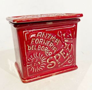 Sur La Table Made In Italy Salt Spice Sugar Container Box Jar Antique Ceramic