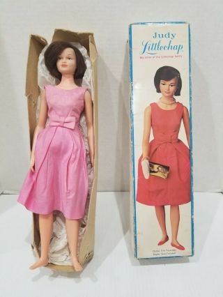 Vintage 1963 Remco Judy Littlechap Doll Pink Dress