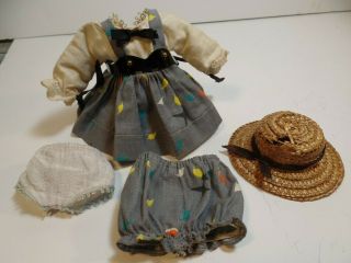 Vintage Vogue Ginny Doll Outfit Tagged Print Dress Crisp