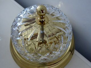 Rare Waterford Cut Crystal Crosswick Ceiling Lamp Light Fixture Brass Base