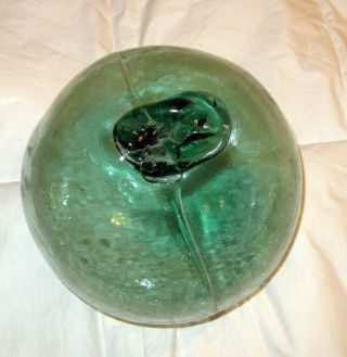 Rare Japanese Glass Fish Float - Turquiose - Large 34 " In Circumference 7 Days
