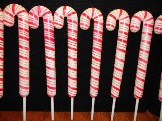Vintage Blow Mold Candy Cane Yard Stakes Christmas Light Holders J S N Y Rare 2