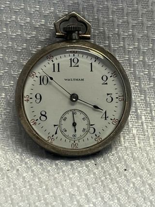 Antique Waltham.  925 Sterling Silver 15 Jewels Small Pocket Watch