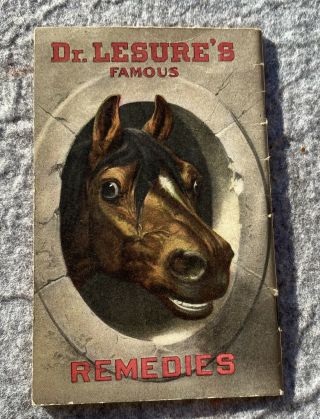 Antique Dr.  Lesure ' s Veterinary Remedies Phamphlet Booklet Horse ' s Cows Animals 2
