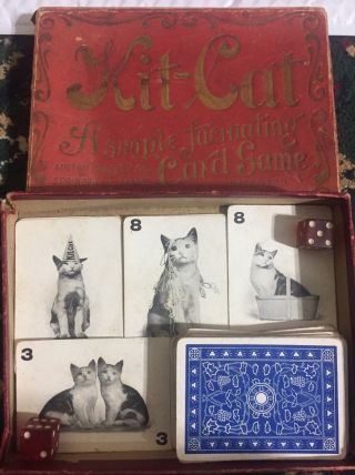 C 1930? Antique Parker Bros.  Card Game Of Kit - Cat