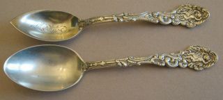 2 Antique Sterling Silver Spoons,  Gorham Versaille Cherub Design