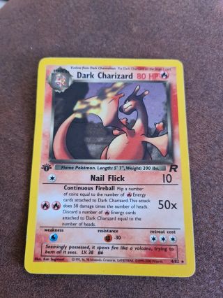 1st Edition Dark Charizard 4/82 Team Rocket Wotc Holo Rare Pokemon Card