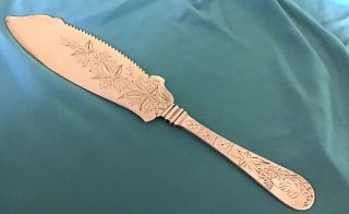 Aesthetic Engraved Sterling Silver Cake Saw Knife Rare