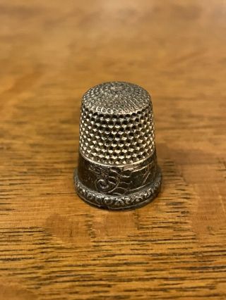 Antique Simons Bros Sterling Silver Thimble Size 9