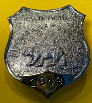 California Division Of Forestry (cdf) Rare Vintage Shield Fire Badge