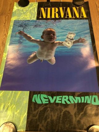 Nirvana 1991 ‘nevermind’ Very Rare Geffen Sub Pop Promo Poster
