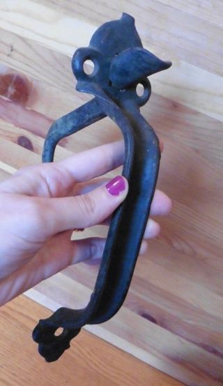 Cast Iron Front Door Handle Pull With Latch Part Vintage Farm House Barn Style