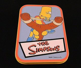 2001 The Simpsons Playing Cards Tin Bart Simpson Homer Marge Lisa Maggie Rare