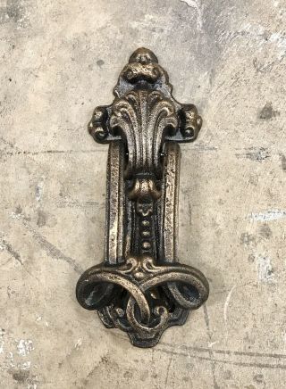 Cast Iron Bronze - Colored Shell Crested Vintage Door Knocker