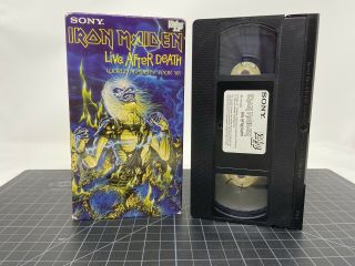 1985 Rare Vhs " Live After Death " Iron Maiden Sony World Slavery Tour 