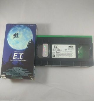 E.  T.  Et Vhs 1988 Black,  Green Cassette Rare Collectible Steven Spielberg