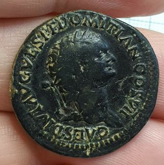 Very Rare Roman Bronze Coin,  Domitian Caesar Æ Dupondius - 9.  56 G.