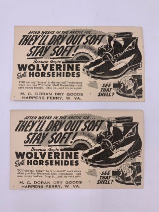 (2) Rare / M.  C Doran Dry Goods Harpers Ferry West Virginia Post Cards