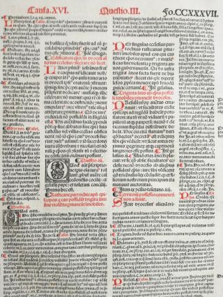 Decorative Post Incunable Leaf Law Gratian Decretum Large Folio (c) - 1510