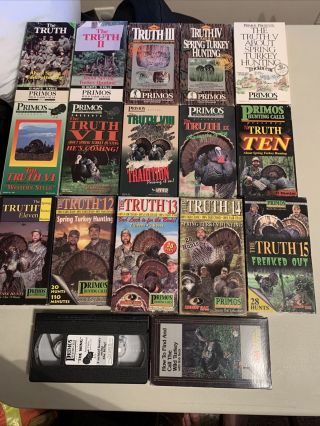 Pre - Owned Primos Truth About Spring Turkey Hunting Vhs Tapes Set 1 - 15 Rare