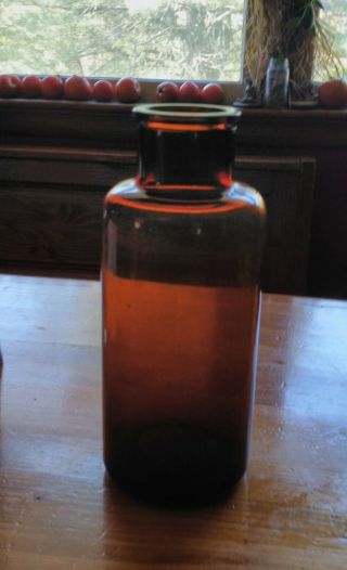 Apothecary Jar Deep Amber Glass 12 " Tall Vintage Antique Medical Pharmacy
