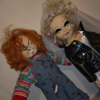 Rare Bride Of Chucky 1998 Spencers 24 " Halloween Horror Dolls Chucky & Tiffany