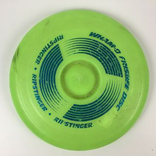 Vtg Wham - O Green Ripstinger 1987 Frisbee Flying Disc Toy T - 500 - B Rare