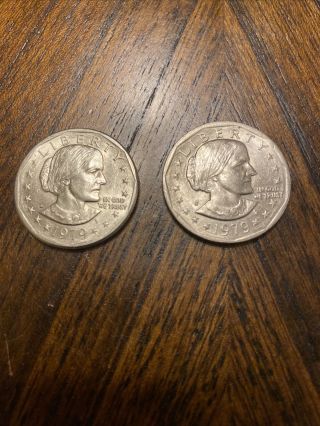 (1979 D) And 1979 - P Wide Rim Susan B.  Anthony Dollar Coin Ungraded Rare Coins