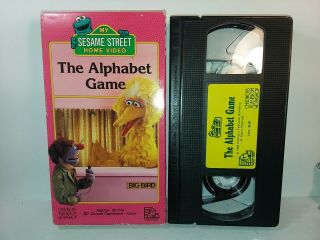 Sesame Street The Alphabet Game Vhs Video 1988 - Big Bird Pbs Video Rare