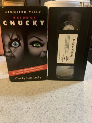 Bride Of Chucky (vhs,  1998) Jennifer Tilly Horror Rare Demo Tape Screener Promo