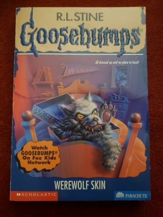 Rare Htf R.  L.  Stine Goosebumps Book 60 Series Werewolf Skin With Mask