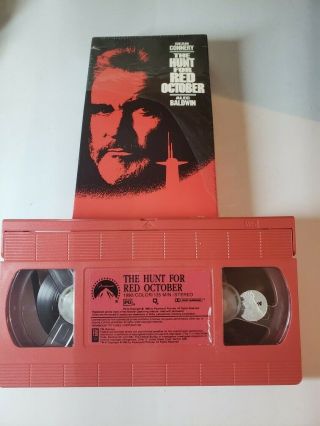 The Hunt For Red October (vhs) Red Cassette,  Rare Sean Connery,  Alec Baldwin Vg,